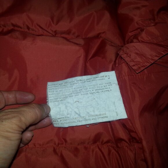 Vintage Camel Down Puffer Jacket 70's 80's Mens's Large  red/orange - Picture 13 of 15